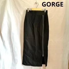 【新品タグ付】GORGE フロントジップ タイトロングスカート ブラック Fのサムネイル