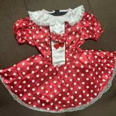 赤い水玉模様の子供用ドレス♡