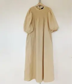 パフスリーブ マキシワンピース