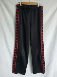 90s ｋａｐｐａ ビッグロゴ ロゴライン ジャージ下 トラックパンツ 黒赤