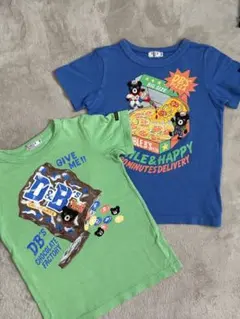 【DOUBLE.B 】ピザ　チョコTシャツ 2枚セット 120cm