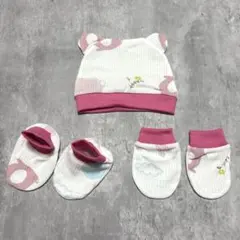 ベビー 新生児 帽子 ミトン 足カバー 3点セット かきむしり防止