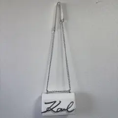 Karl Lagerfeld チェーンショルダーバッグ ホワイトのサムネイル