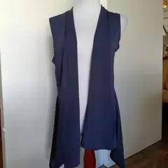 （新品未使用）ネイビー ノースリーブカーディガン レース