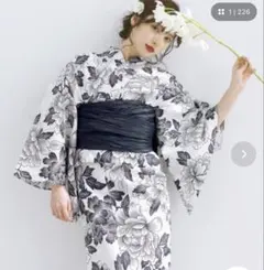 粋 浴衣 帯　下駄など９点セット 白黒 花柄 粋 浴衣 帯 下駄など9点セット 白黒 花柄 - メルカリ