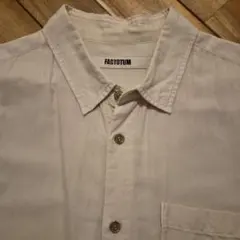 FACTOTUM ファクトタム 長袖シャツ 無地 薄ベージュ 釦割れ有り
