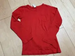 無地 長袖Tシャツ 赤 80サイズ