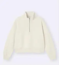 GU ヘビーウェイトスウェットハーフジップ プルオーバー Lナチュラル