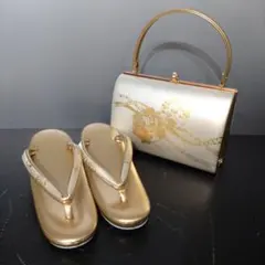 VMPD8-416-20 ゴールド 草履 バッグ セット 和装小物