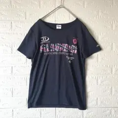 FILA フィラ 【L】グラフィックプリント Tシャツ スポT 半袖　ネイビー