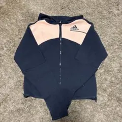 adidas フルジップジャージ M ネイビー/ピンク