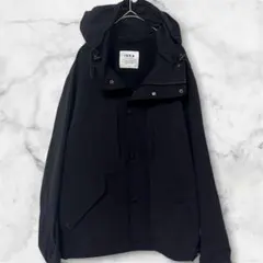 イッカ マウンテンパーカー フード付き ジャケット 春秋 薄手 Mブラック