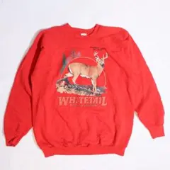 90s USA フルーツオブザルーム クリスマス アニマル スウェット ラグラン