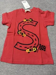 ⭐︎新品未使用タグ付き サンカンシオン 赤車 道路 デザイン Tシャツ 90ベビーのサムネイル