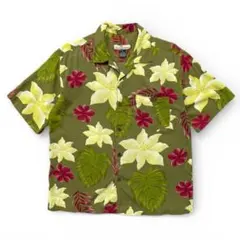 S&D Bahamas レーヨン 開襟 アロハシャツ ハワイアンシャツ 花柄