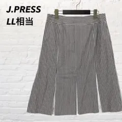 J.PRESS ジェイプレス スカート 大きいサイズ LL ブラウン ストライプのサムネイル