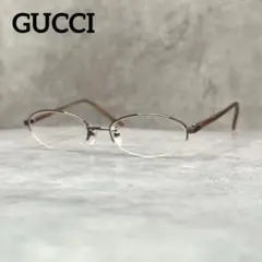 GUCCI メガネ チタン ハーフリム 9550J y2k オーバル ブラウン系