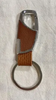 カラビナ キーリング メンズ　ブラウン