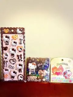 『正規品』キティ豹柄マシュマロシール.おはじきシール.モンチッチおはじきシール