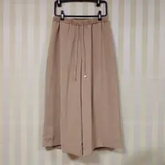 ブリスポイント ガウチョパンツ ベージュ ウエストゴム ドロスト