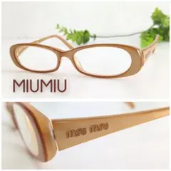 良品 MIUMIU メガネ 眼鏡 VMU06FA ミュウミュウ オーバル 軽量