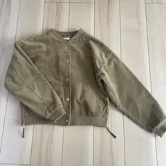 KBF カーキ コーデュロイ ノーカラージャケット