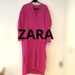 ZARA リネンコットン　シャツワンピース M
