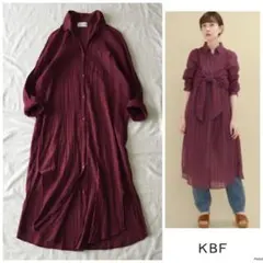 ◎アーバンリサーチ KBF【洗える】マルチ ストライプ ロング シャツ ブラウス