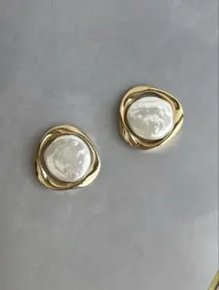 ゴールドリング×コインパール　ピアス　UNITED ARROWS