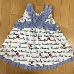 メゾピアノ ノースリーブ チュニック 130 フリル ロゴ 極美品