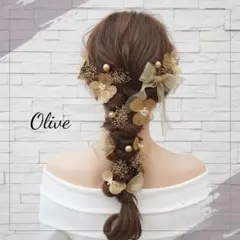 ヘッドドレス～ゴールドフラワーリボン～髪飾り 卒業式 成人式 袴