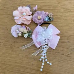 花飾りとリボンのセット 4点
