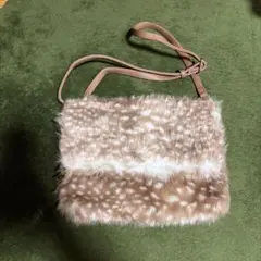 ファーとレザーのショルダーバッグ