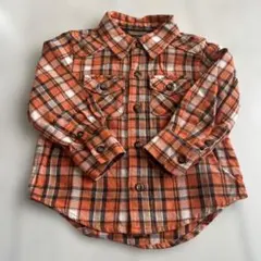babyGap オレンジ系チェックシャツ 90cm
