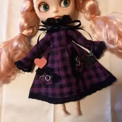 ブライス ネオブライス 着せ替え服 紫黒チェック