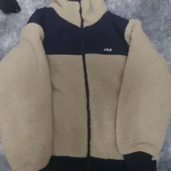 FILA フリースジャケット M ベージュ・ネイビー