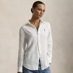 【人気】ポロラルフローレンRalph Laurenホワイトボタンダウンシャツ M