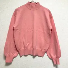 イッツデモ ボトルネック パフスリーブ ニットセーター ピンク Fのサムネイル