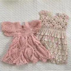 vintage キッズ　USA かぎ針編み ワンピース セット