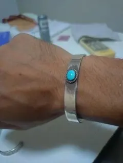 FTC JoeOneillローンマウンテンターコイズ インゴットシルバーバングル