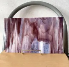 ステンドグラス　ガラス板　材料　端材　ウロボロス　ロビンエッグ　赤紫　①