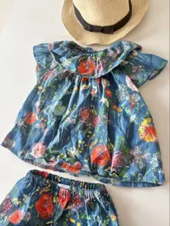 hakkababby サイズ90 花柄トップス ショートパンツ セットアップ