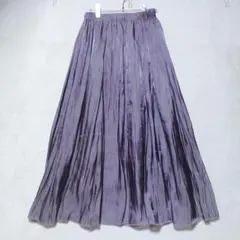 アースミュージックアンドエコロジー プリーツ スカート 光沢 パープル（F）のサムネイル