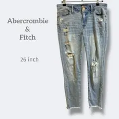 2506【M】ダメージ加工パンツ　クラッシュ　カットオフ　テーパードパンツ　綿