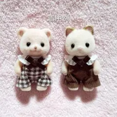 赤ちゃんお洋服2着セット　チェック②•コーデュロイ　ブラウン　ハンドメイド