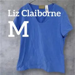 美品❣️一点物✨Liz Claiborne 【M】青 半袖Tシャツ