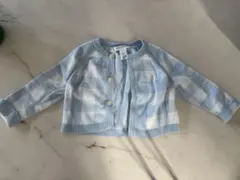 Ralph Lauren 水色チェック カーディガン 9M