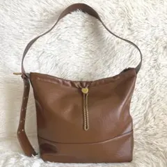 美品❣️idem ショルダーバッグ Y2K ハートチャーム　茶のサムネイル