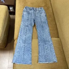ケミカルウォッシュ デニムパンツ ロングパンツ　140 しまむら　バースデイのサムネイル