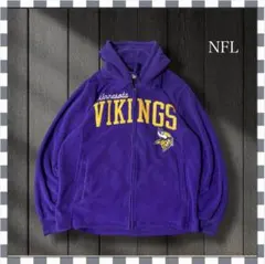 1446/NFLミネソタ•バイキングス 厚手フリースパーカーフルジップ XL